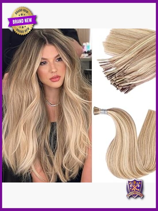 I Tip Hair Extensions - 14 Inch Human Hair 50g 70 Strands Soft Natural main image 4